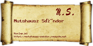Mutshausz Sándor névjegykártya