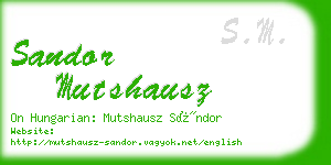 sandor mutshausz business card